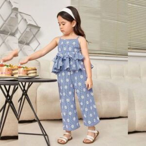 Blue Blossom Peplum Coord Set